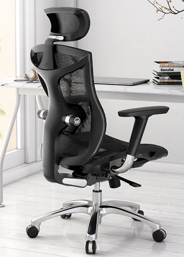 Features Of V1-001 Black Frame Black Mesh Office Adjustable Chair