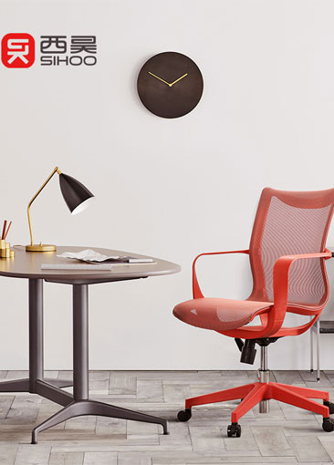 Features Of M77C-101  Red Small Size Whole Mesh Farbric Design Affordable Ergonomic Chair1000