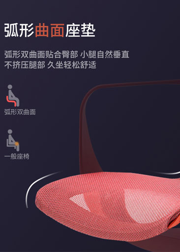 Features Of M77C-101  Red Small Size Whole Mesh Farbric Design Affordable Ergonomic Chair1000