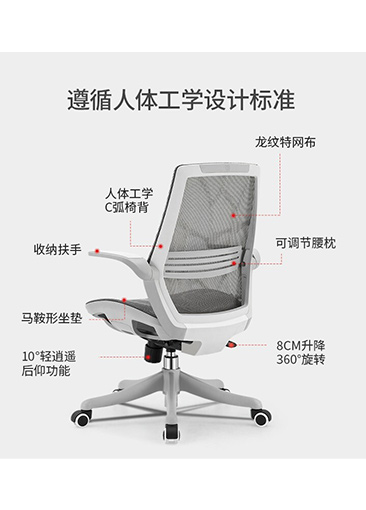 Grey Small Size Whole Mesh Fabric Good Computer Chairs