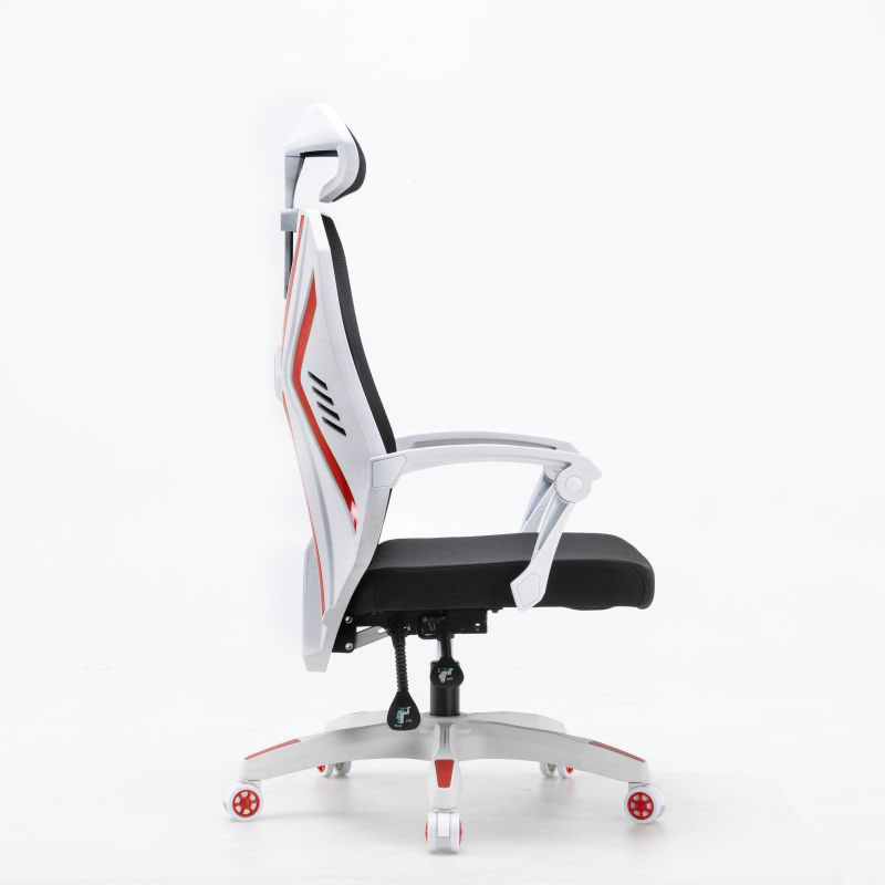 Black And White Gaming Chair With Footrest